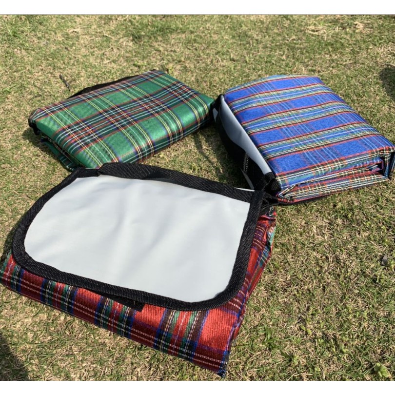 Tikar Lipat Microsatin 150x180cm (Matras Piknik) - BIRU