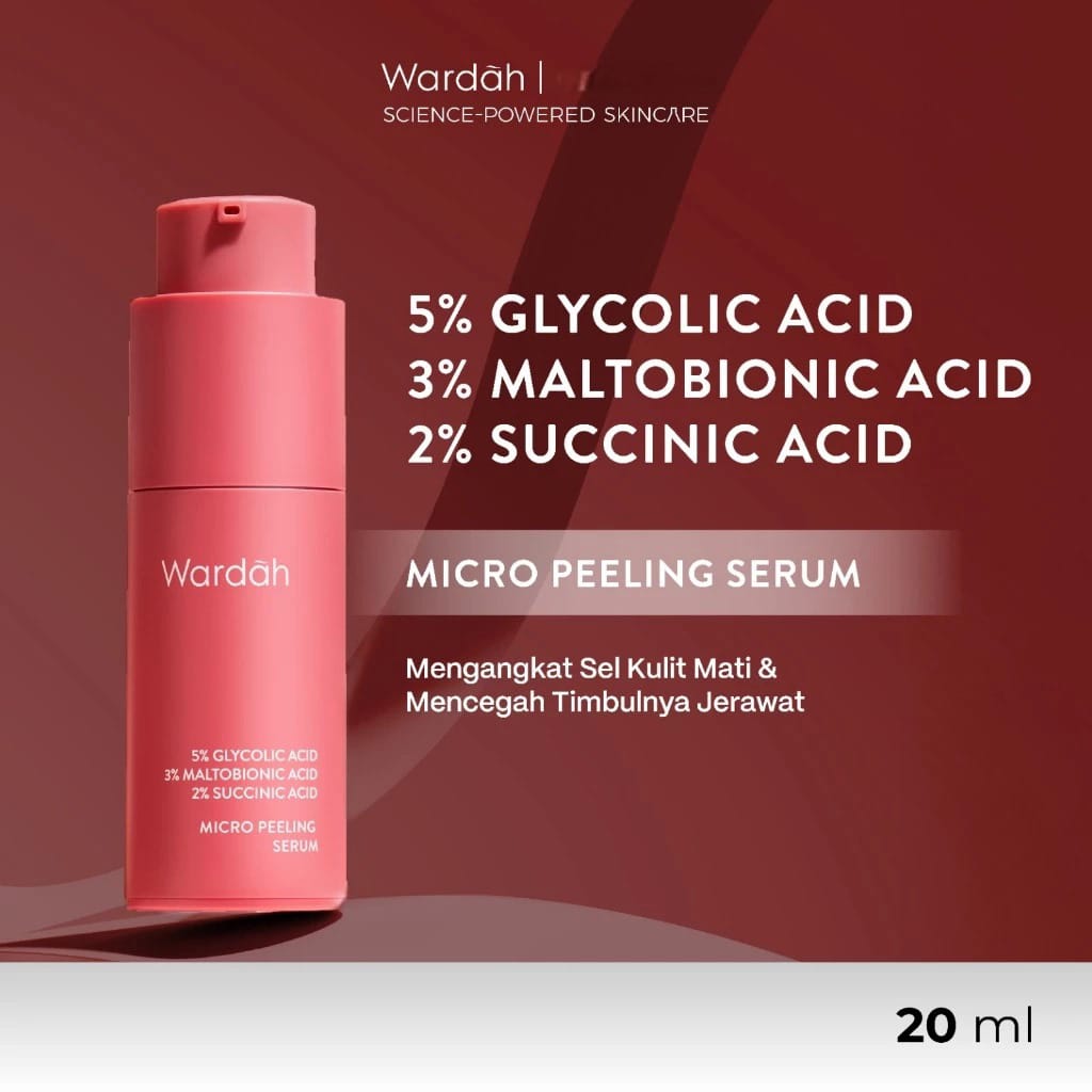 Wardah 5% Glycolic Acid + 3% Maltobionic Acid + 2% Succinic Acid Micro Peeling Serum 20ml