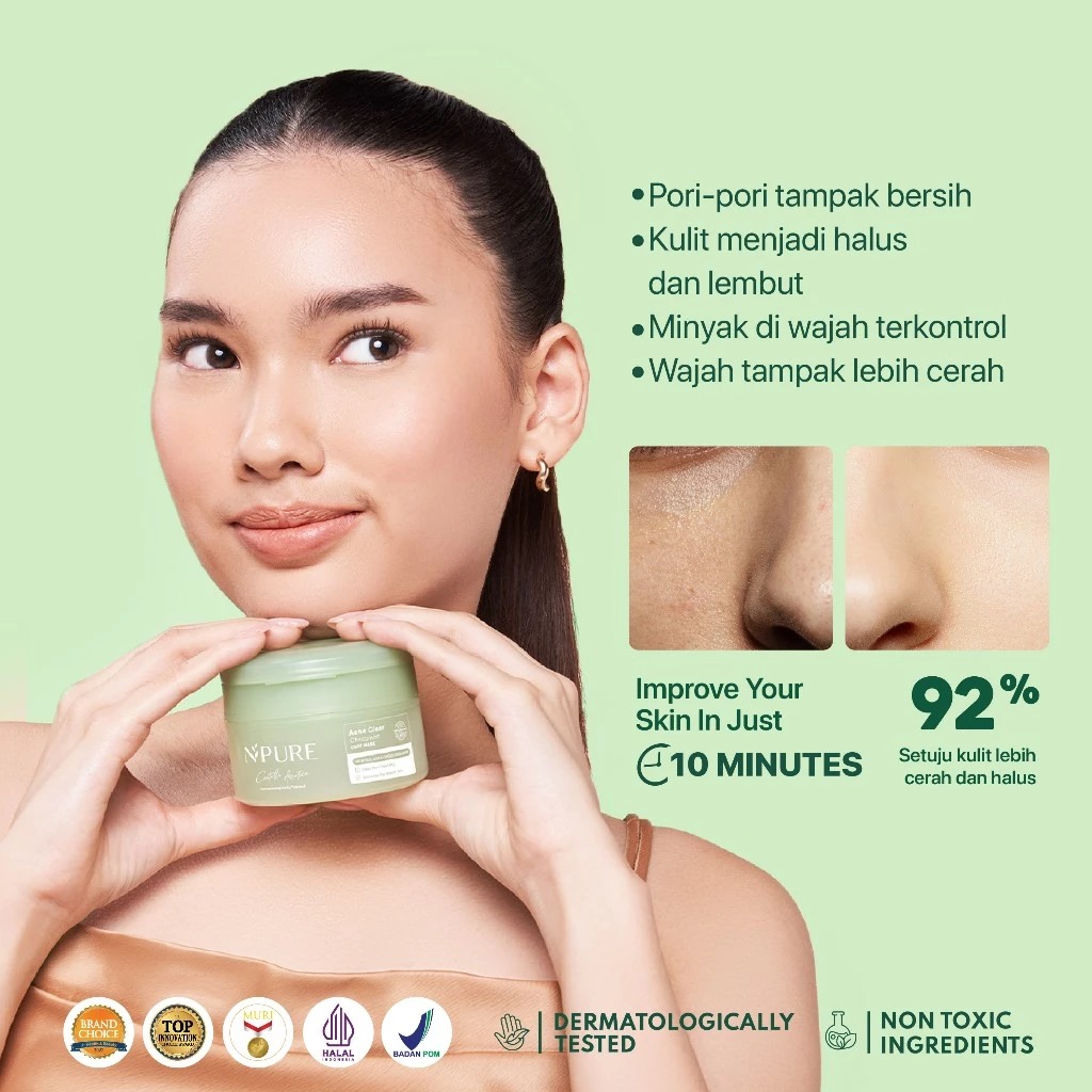Npure Centella Asiatica Acne Clear Chocomint Clay Mask 50gr