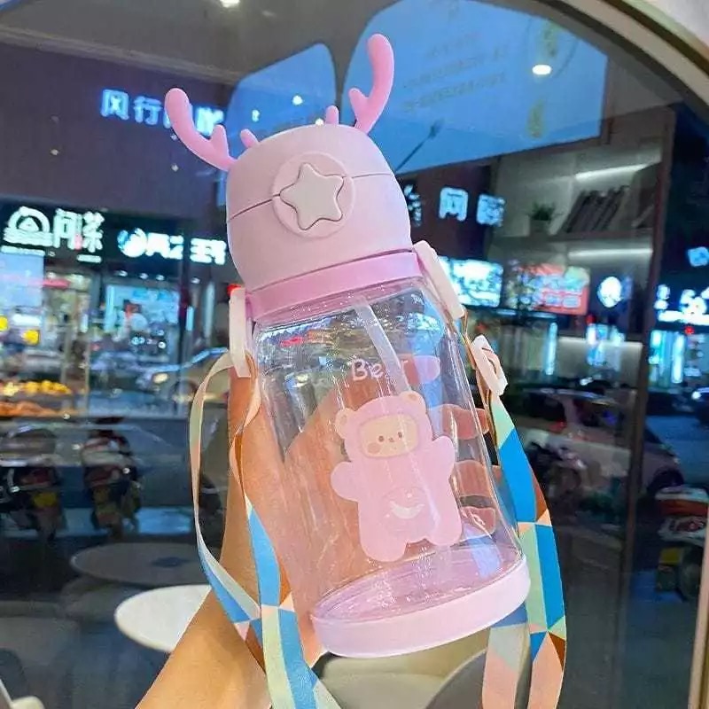 Botol Minum Tanduk Rusa + Tali 600ml - UNGU (BZ 247)