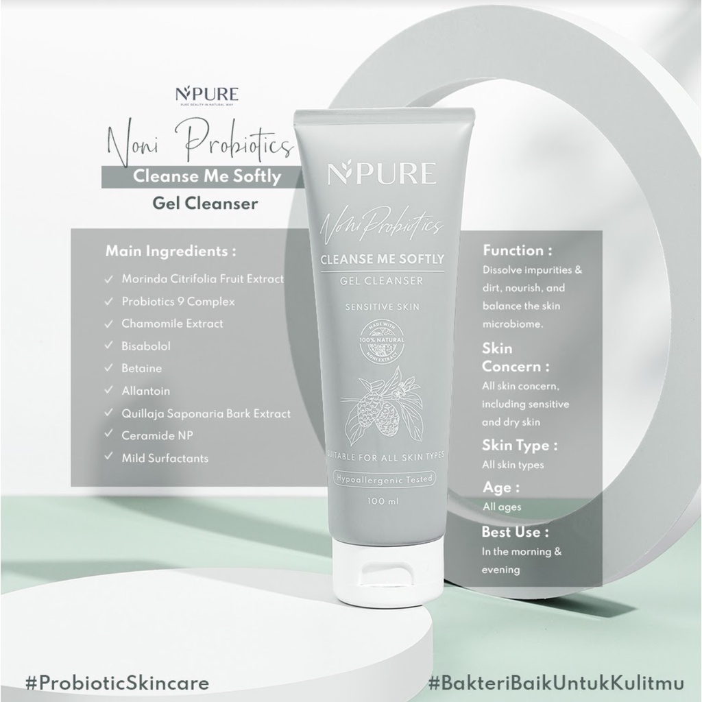 Npure Noni Probiotics Cleanse Me Softly Hypoallergenic Gel Cleanser 100ml