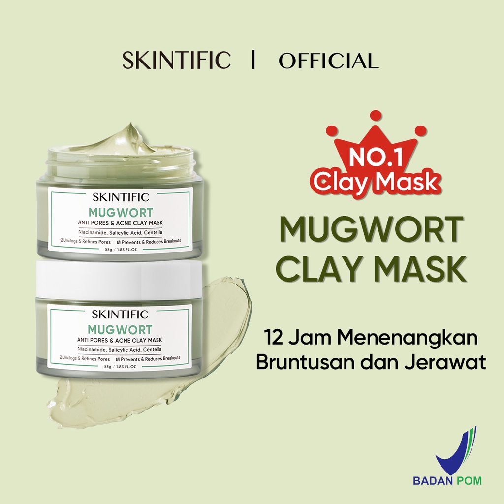 Skintific Mugwort Anti Pores & Acne Clay Mask 55gr *