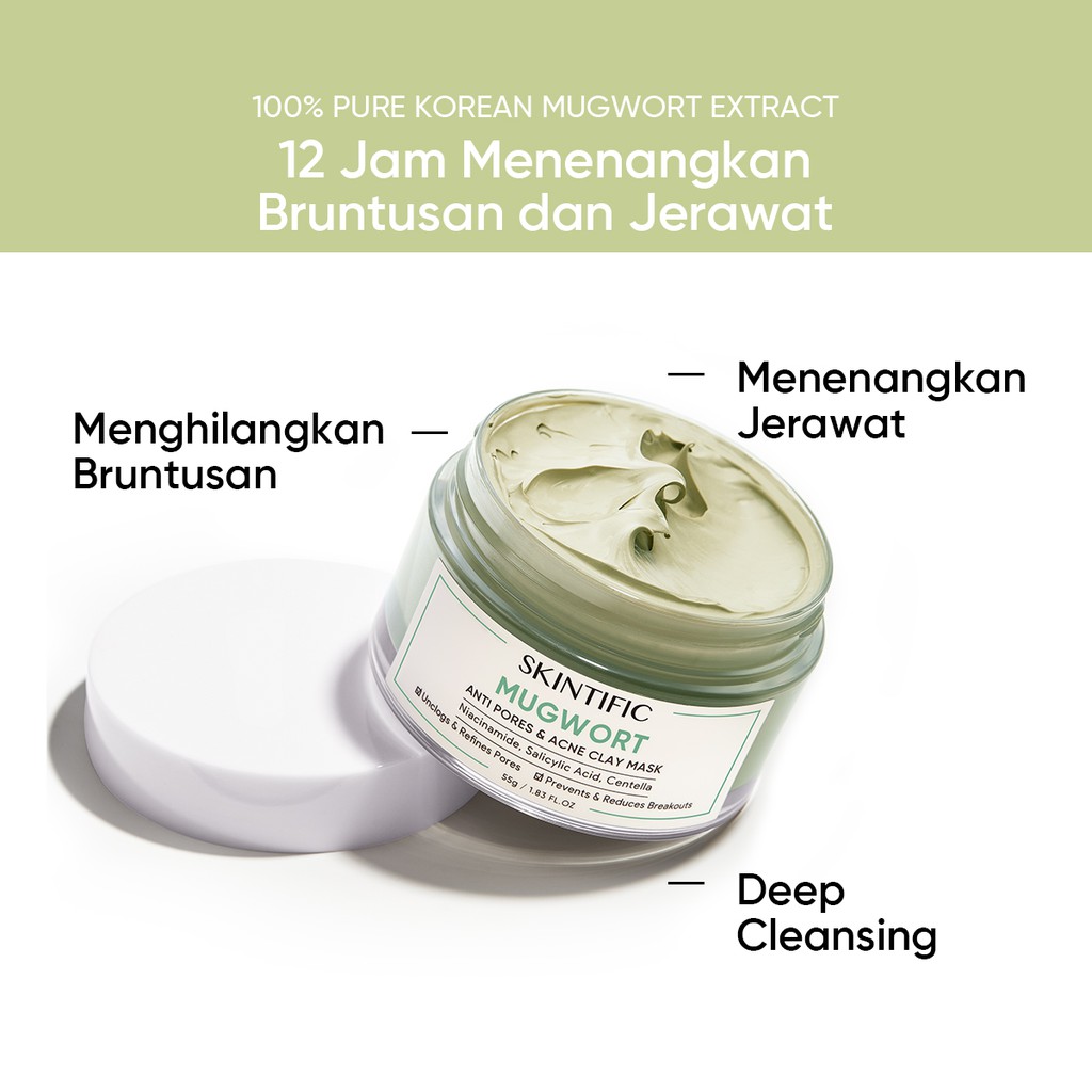 Skintific Mugwort Anti Pores & Acne Clay Mask 55gr *