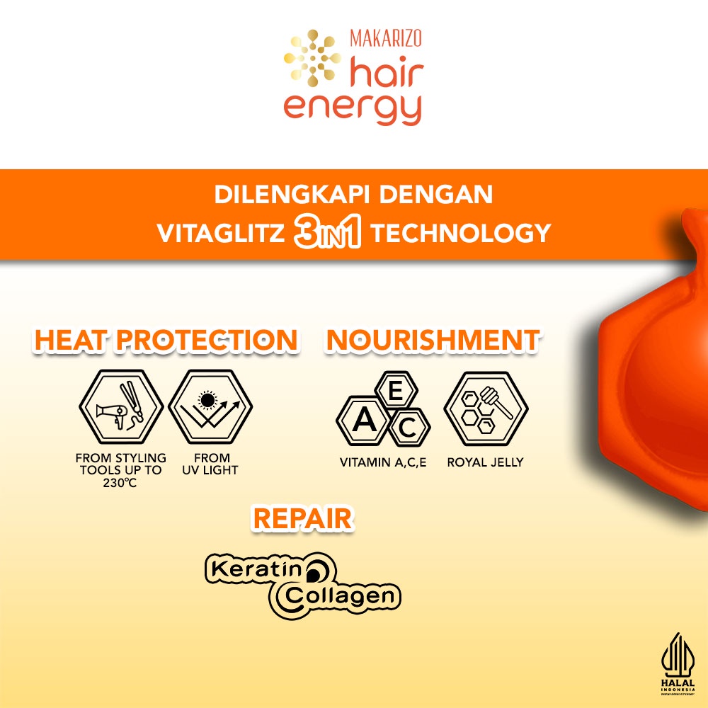 Makarizo Hair Energy Vitaglitz Hair Serum 1ml x 6 - Royal Jelly