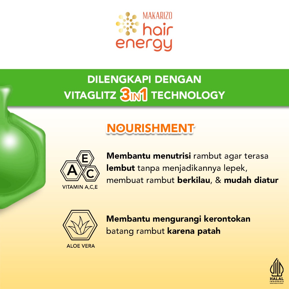 Makarizo Hair Energy Vitaglitz Hair Serum 1ml x 6 - Aloe Melon