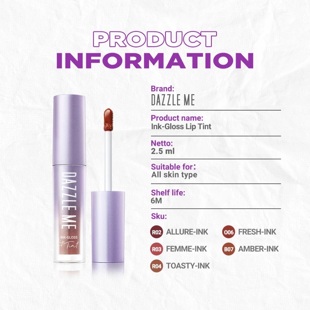 Dazzle Me Ink-Gloss Lip Tint 2.5ml - R02 Allure-Ink