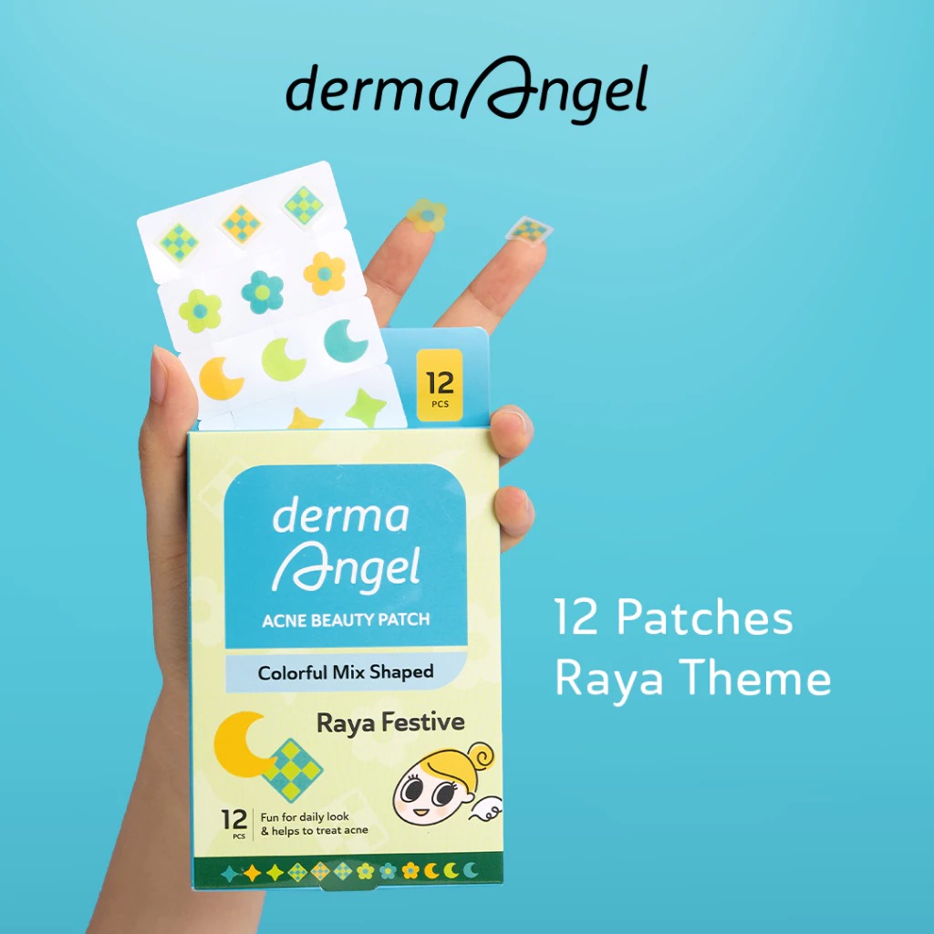 Derma Angel Acne Beauty Patch With Salicylic Acid Colorful Mix Shaped 12s - Raya Festive