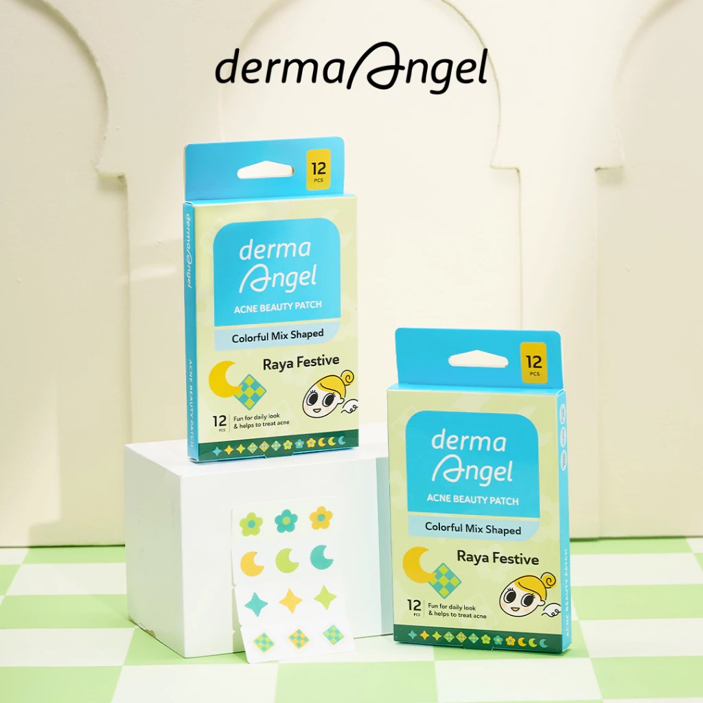 Derma Angel Acne Beauty Patch With Salicylic Acid Colorful Mix Shaped 12s - Raya Festive