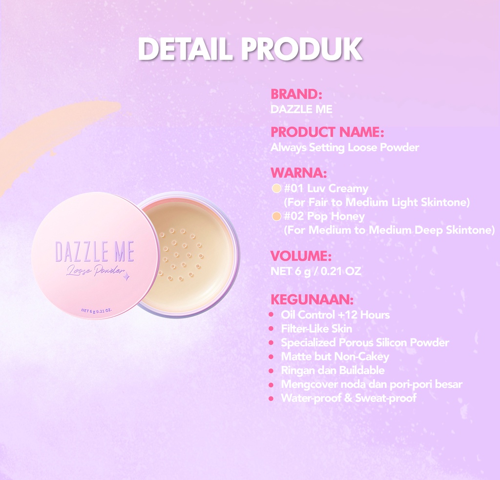 DAZZLE ME Always Setting Loose Powder 02 Pop Honey
