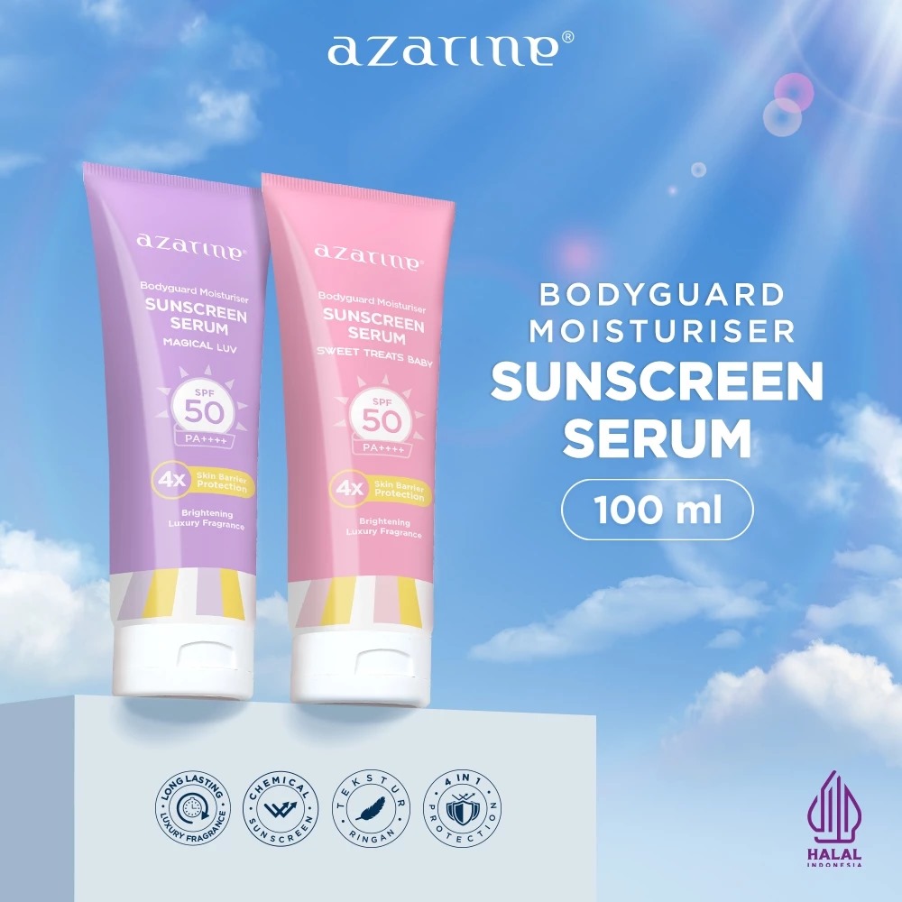 Azarine Body Guard Moisturizer Sunscreen Serum SPF50 PA++++ 100ml - Sweet Treats Baby (Pink)