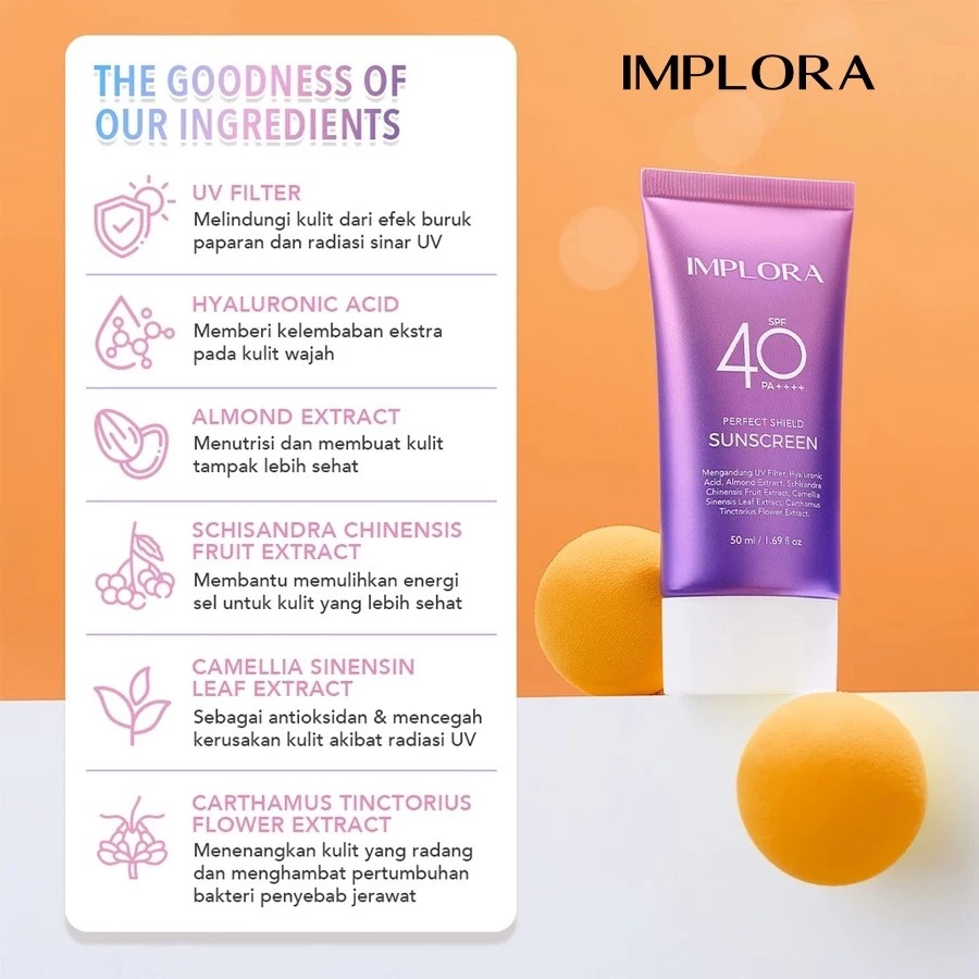 Implora Perfect Shield Sunscreen SPF40 PA++++ 60ml