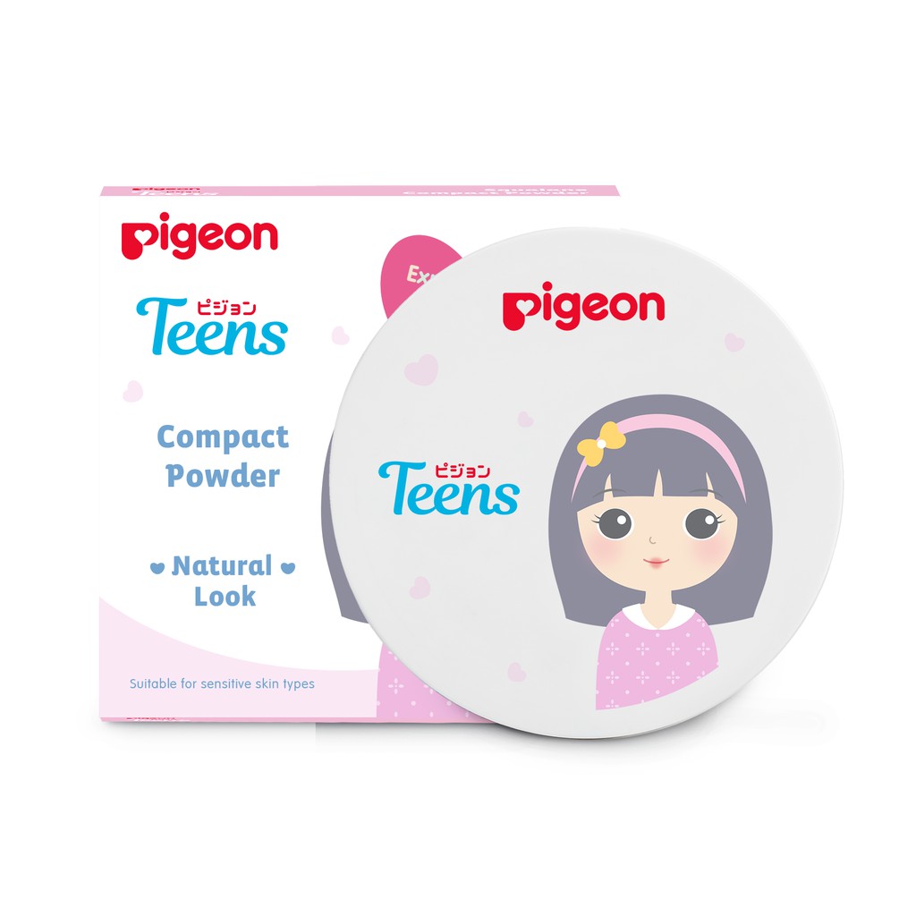 Pigeon Teens Compact Powder Full Size 14gr - Sand (Pack Pink)
