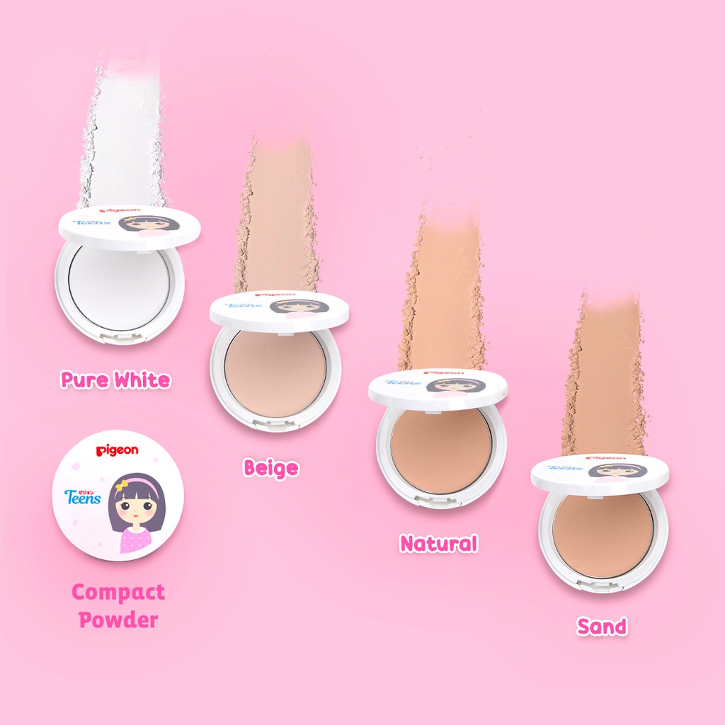 Pigeon Teens Compact Powder Full Size 14gr - Sand (Pack Pink)