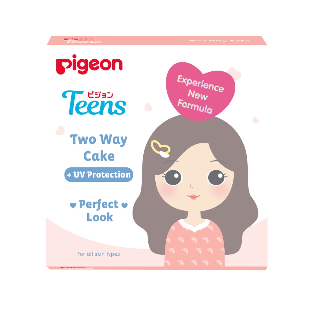 Pigeon Teens Two Way Cake + UV Protection Full Size 14gr - Beige (Pack Peach)