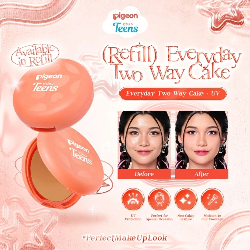 Pigeon Teens Everyday Two Way Cake+UV Filter REFILL 9gr - N03 Natural
