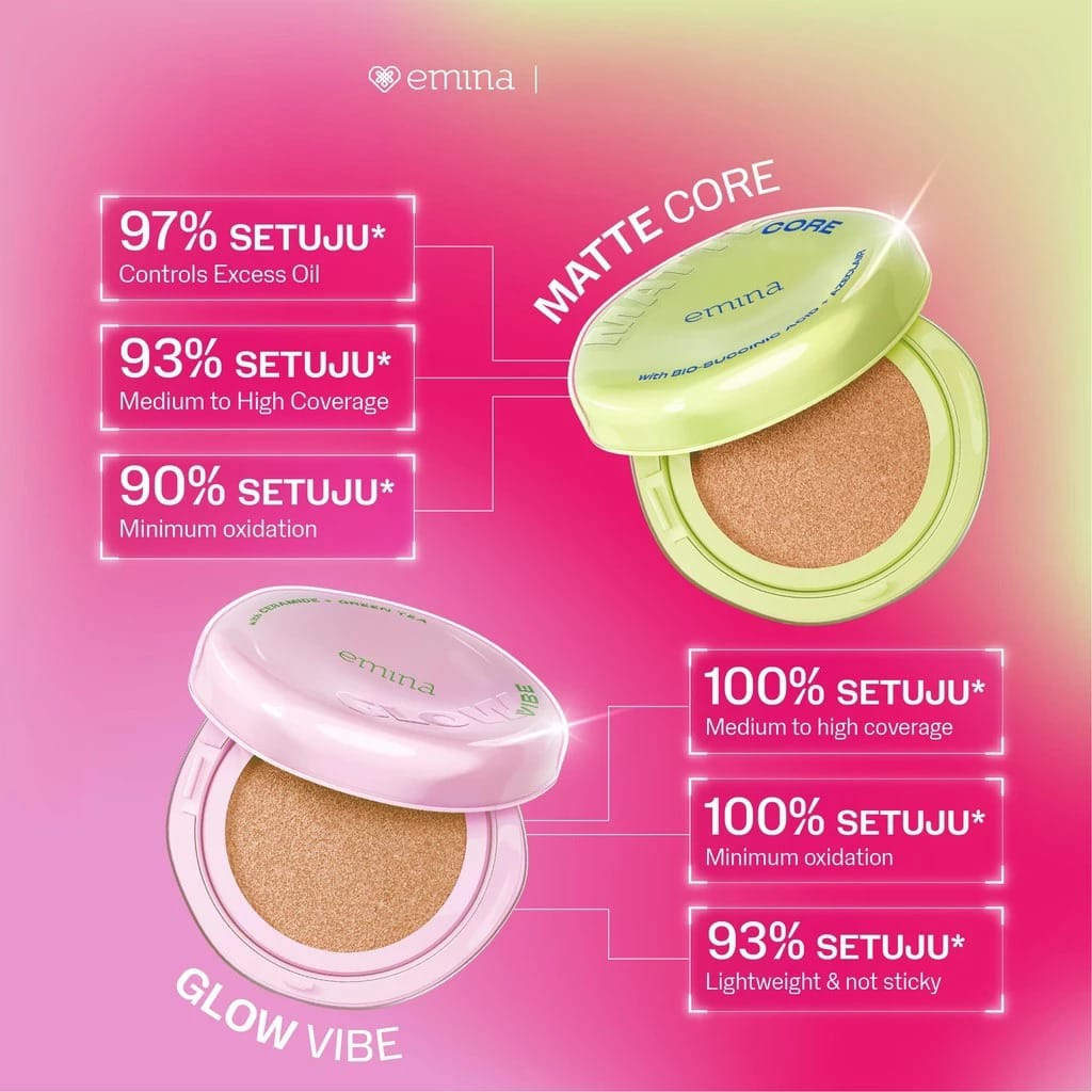 Emina Glow Vibe Cushion SPF50 PA++++ 13gr - N01 Beam