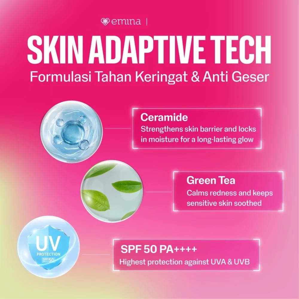 Emina Glow Vibe Cushion SPF50 PA++++ 13gr - O03 Chai