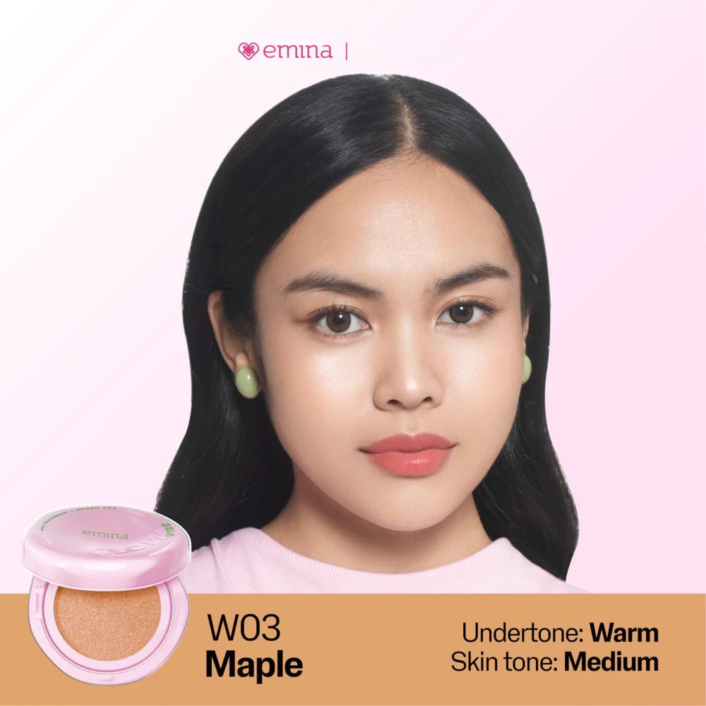 Emina Glow Vibe Cushion SPF50 PA++++ 13gr - W03 Maple