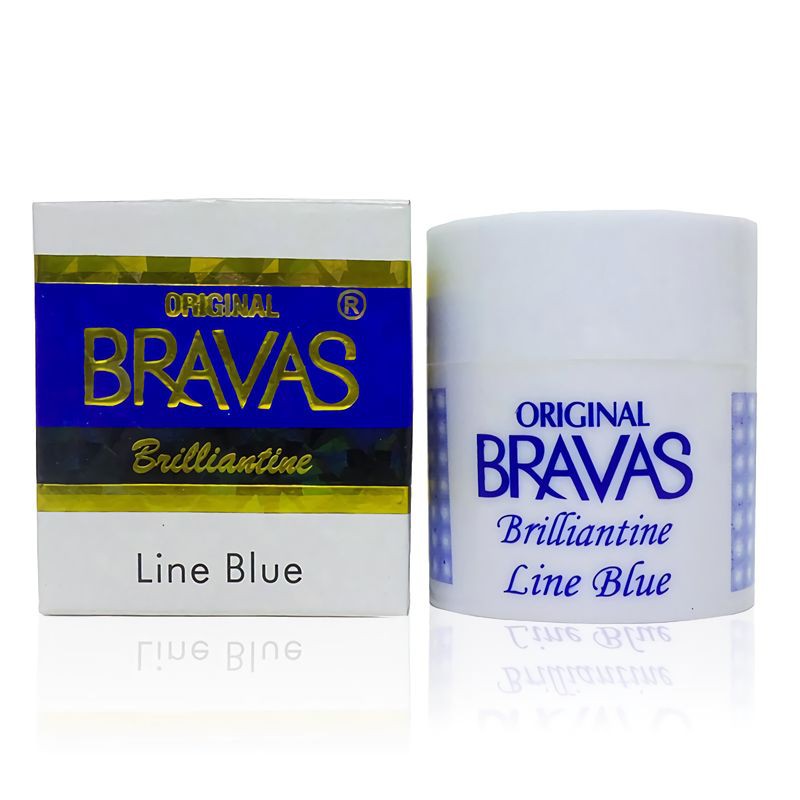Bravas Pomade Brilliantine Minyak Rambut 80gr - Line Blue