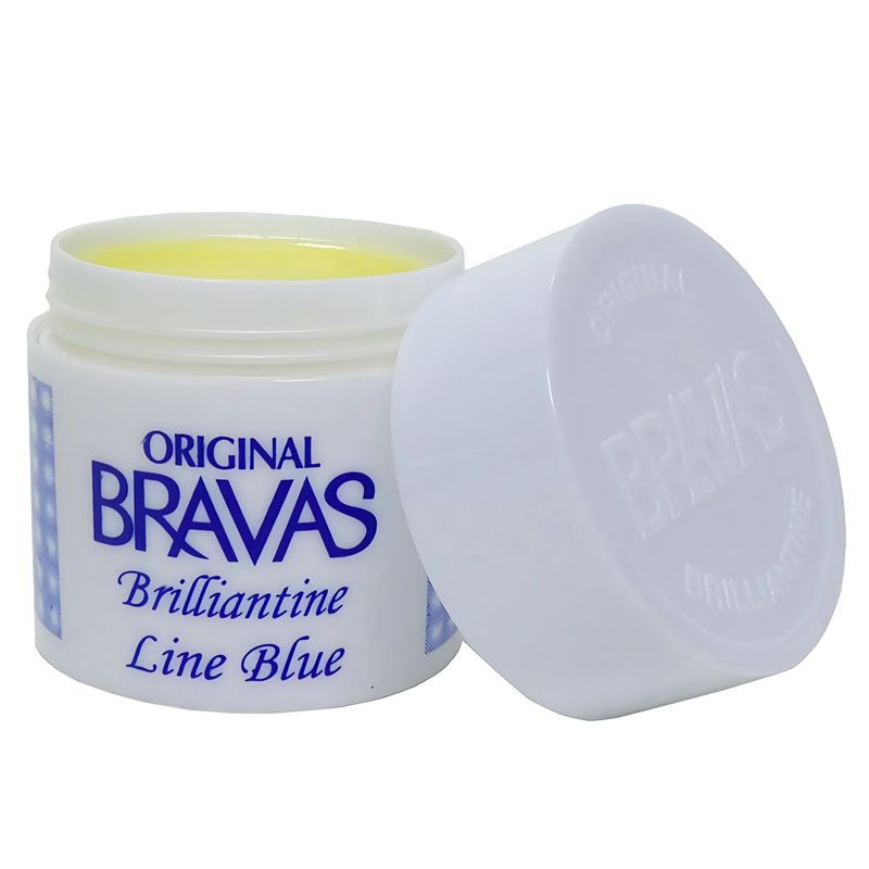 Bravas Pomade Brilliantine Minyak Rambut 80gr - Line Blue