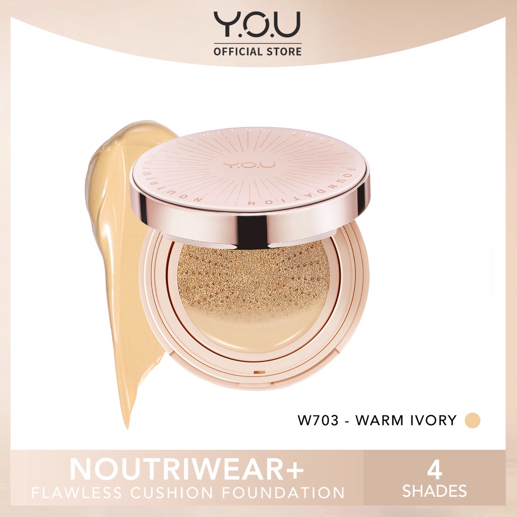 YOU Noutriwear+ Flawless Cushion Foundation Full Size - W703 Warm Ivory *