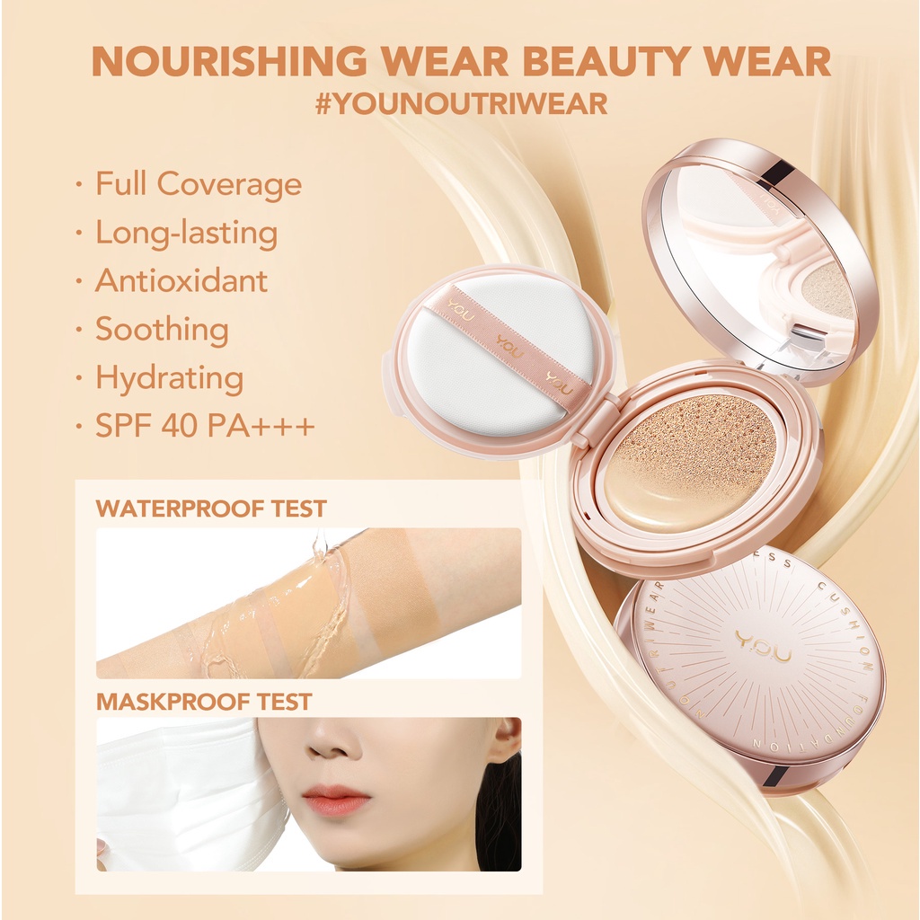 YOU Noutriwear+ Flawless Cushion Foundation Full Size - W703 Warm Ivory *