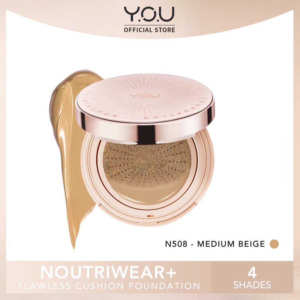YOU Noutriwear+ Flawless Cushion Foundation Full Size - N508 Medium Beige *
