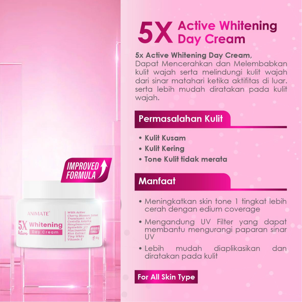 Paket Animate Whitening Series 5in1 (Pink)