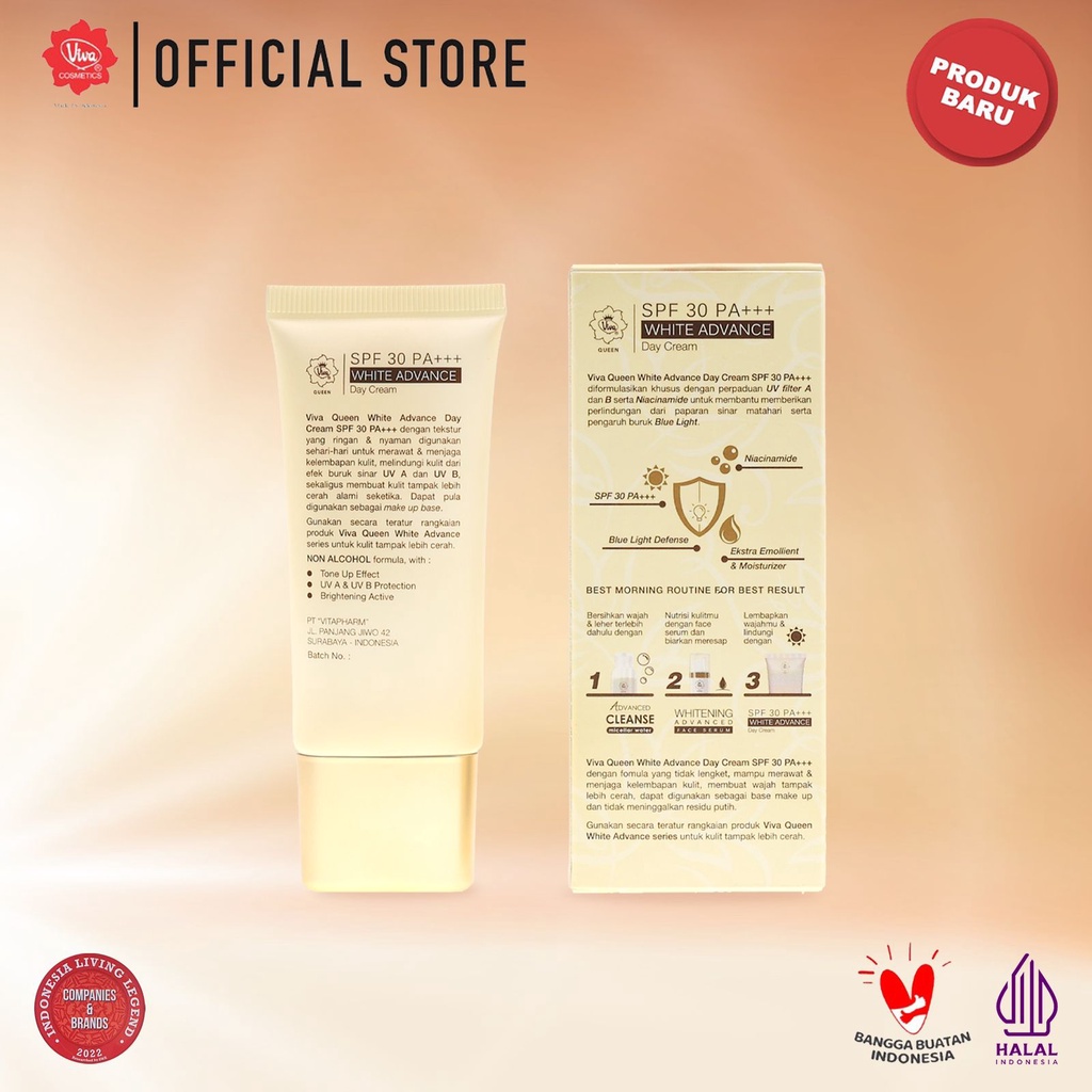 Viva Queen White Multiactive Advance Day Cream SPF30 PA+++ 30gr