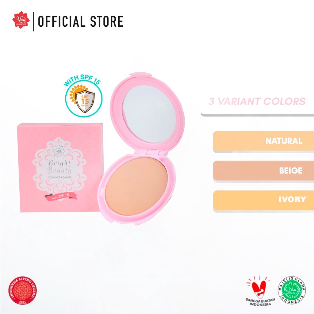 Viva Bright Beauty Compact Powder SPF15 - 1 Ivory
