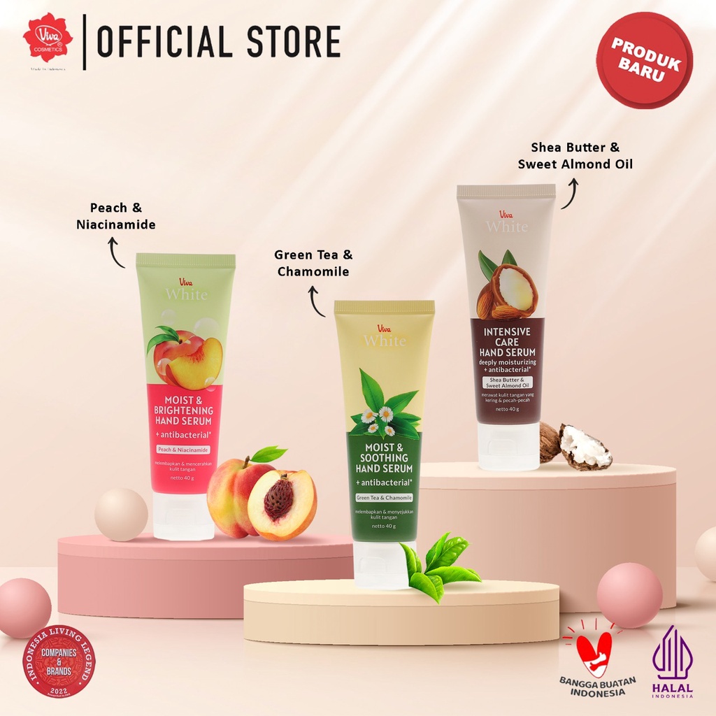 Viva White Hand Serum + Antibacterial 40gr - Peach & Niacinamide (Pink)