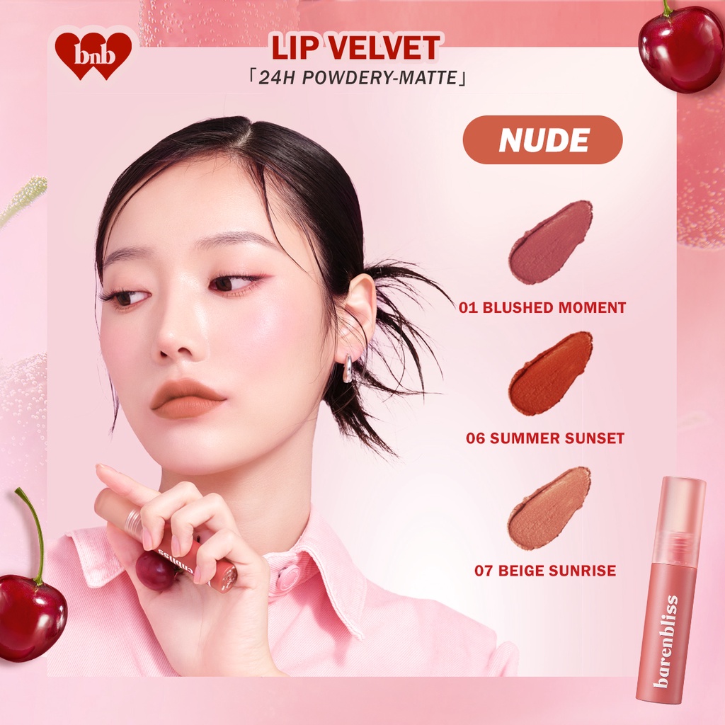 BNB Barenbliss Cherry Makes Cheerful Lip Velvet - 01 Blushed Moment