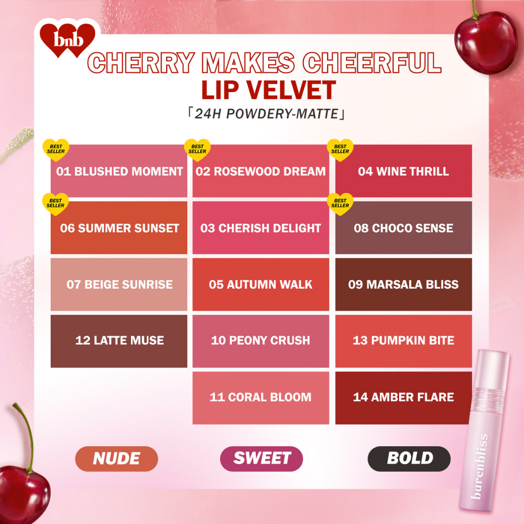 BNB Barenbliss Cherry Makes Cheerful Lip Velvet - 05 Autumn Walk