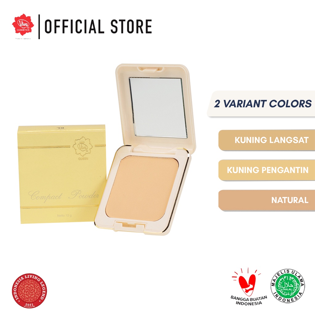 Viva Queen Compact Powder FULL SIZE 12gr - Kuning Langsat