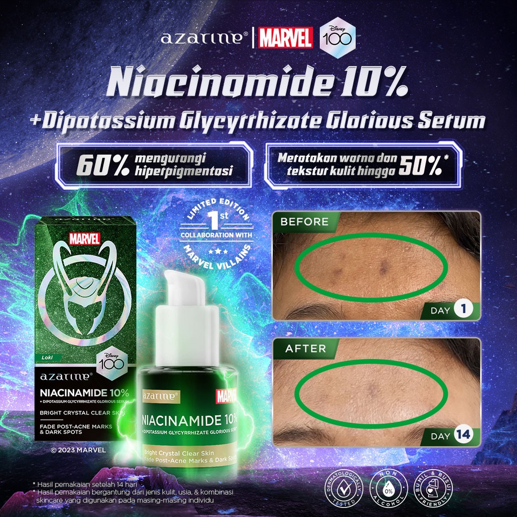Azarine x Marvel Niacinamide 10% + Dipotassium Glycyrrhizate Glorious Serum 20ml *