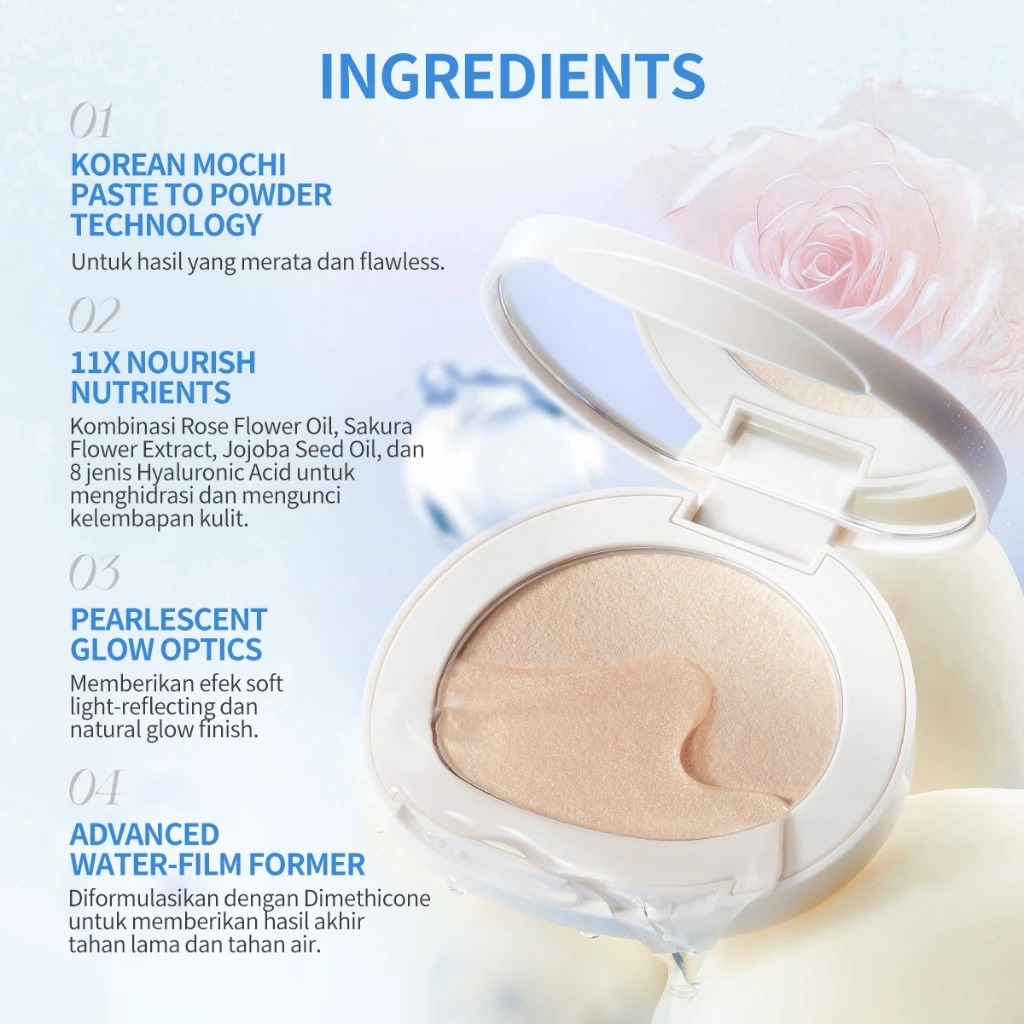 BNB Barenbliss Moist Mochi Paste Powder Highlighter 4.5gr - H56 Amber Pear
