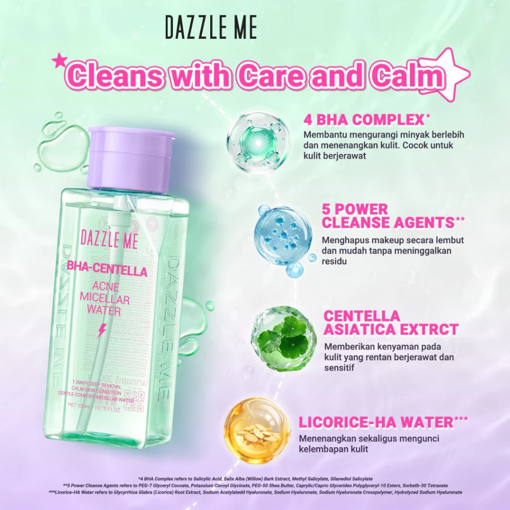 Dazzle Me Micellar Water 300ml - Acne (BHA-Centella)