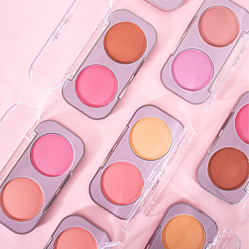 Xi Xiu Powder Blush 2in1 - A Brick Red & Peach
