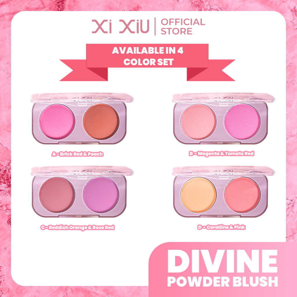 Xi Xiu Powder Blush 2in1 - A Brick Red & Peach