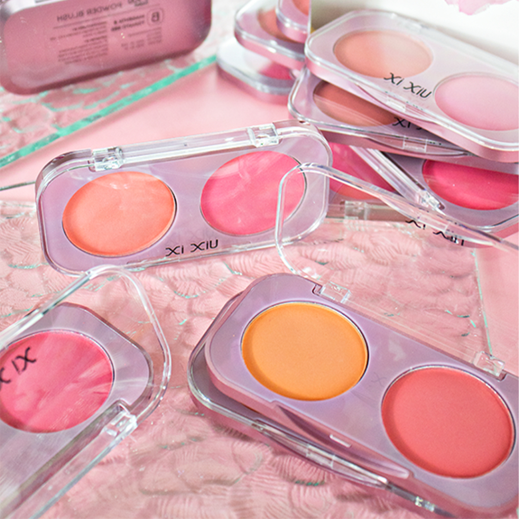 Xi Xiu Powder Blush 2in1 - B Magenta & Tomato Red