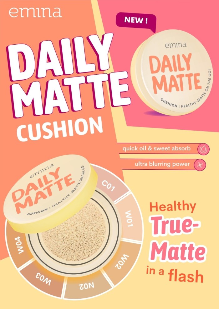 Emina Daily Matte Cushion SPF25 PA++ 15gr - W02 Natural