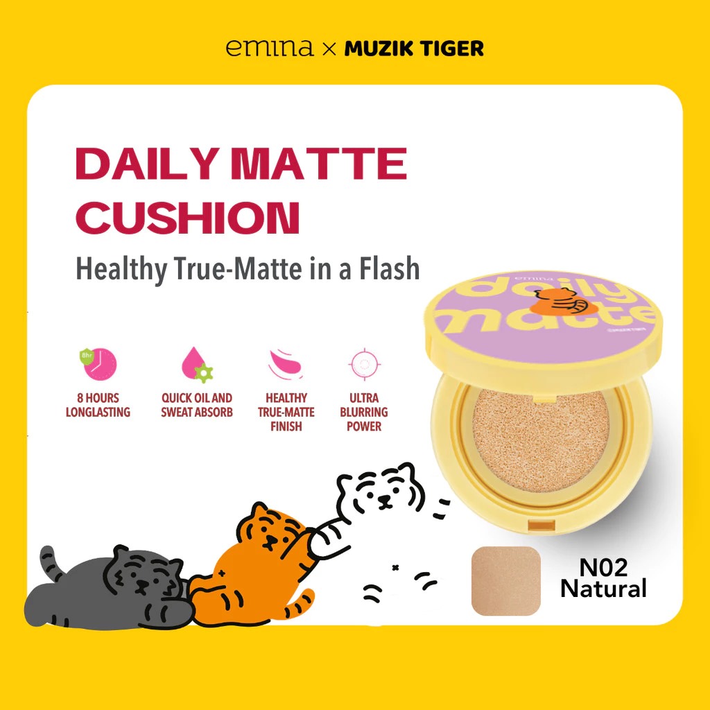 Emina Daily Matte Cushion SPF25 PA++ 15gr - N02 Natural