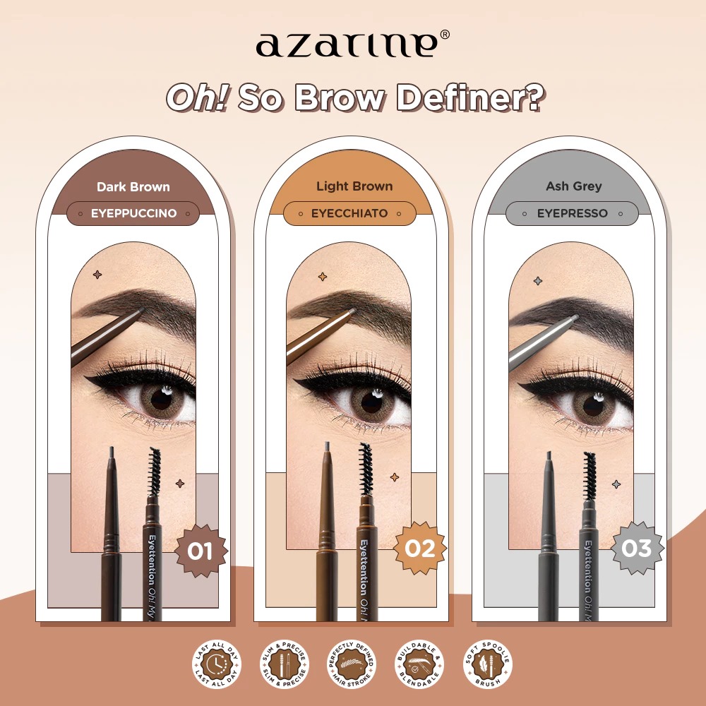 Azarine Oh! My Brow Definer - 03 Eyespresso (ASH GREY)