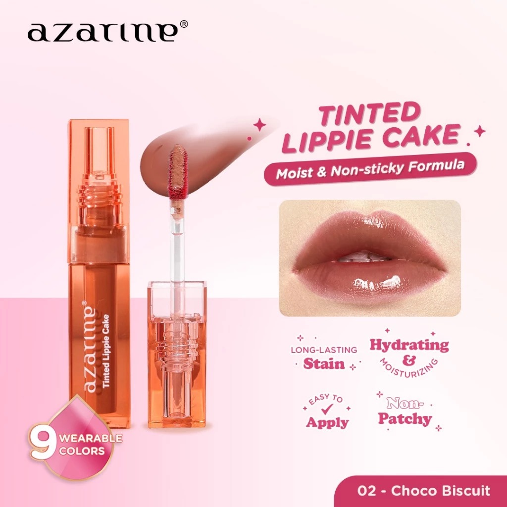 Azarine Tinted Lippie Cake 2.9ml - 02 Choco Biscuit (BROWN) *