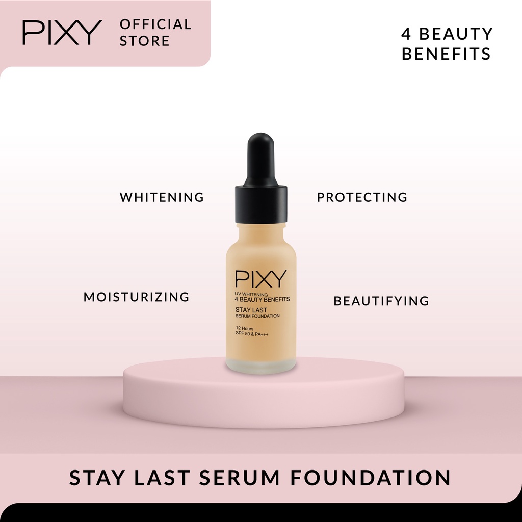 Pixy UV Whitening 4 Beauty Benefit Stay Last Serum Foundation - 03 Natural Beige
