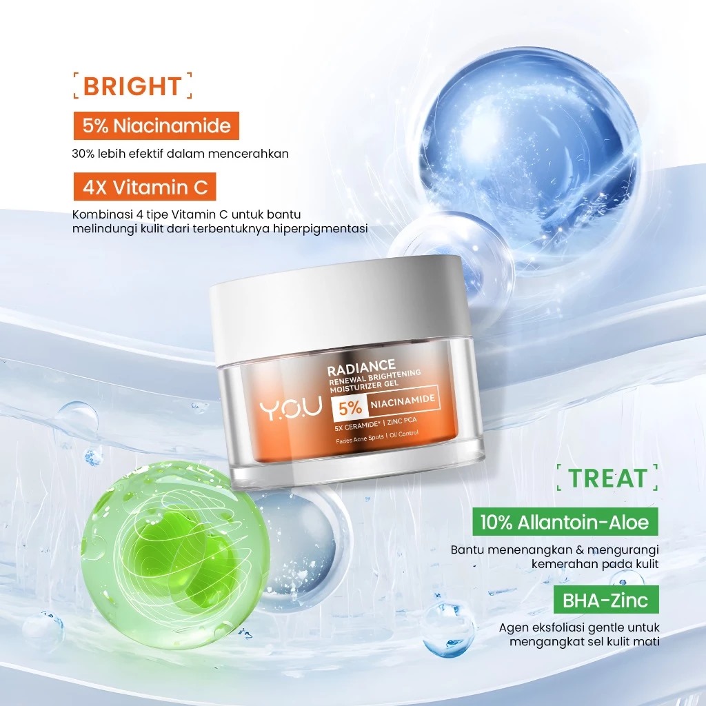 YOU Radiance 5% Niacinamide Renewal Brightening Moisturizer Gel 30gr