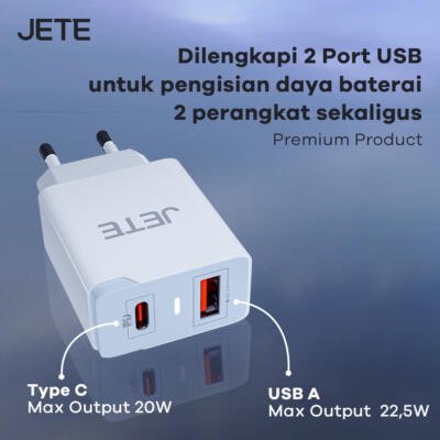 JETE Adaptor E2 Power Delivery 2Out 22,5W *