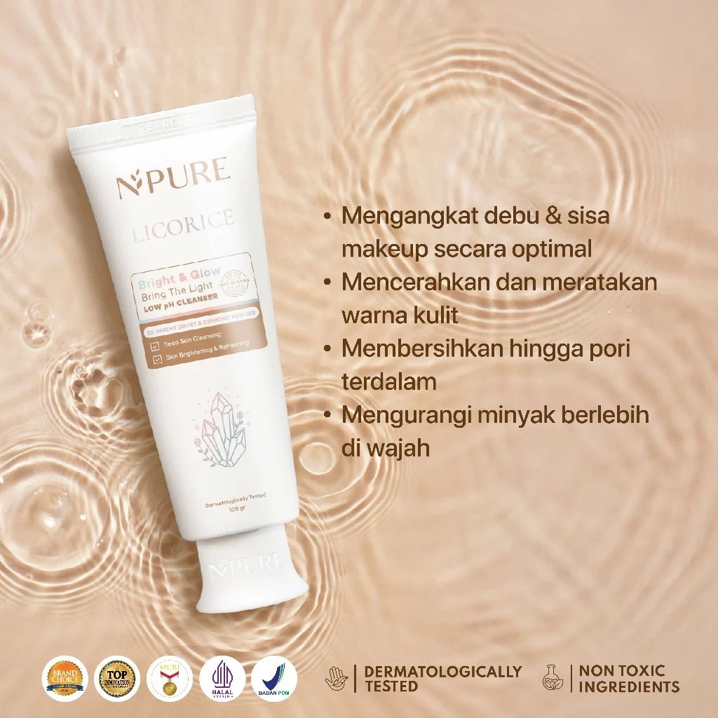 Npure Licorice Bright & Glow Bring The Light Low pH Cleanser 100gr