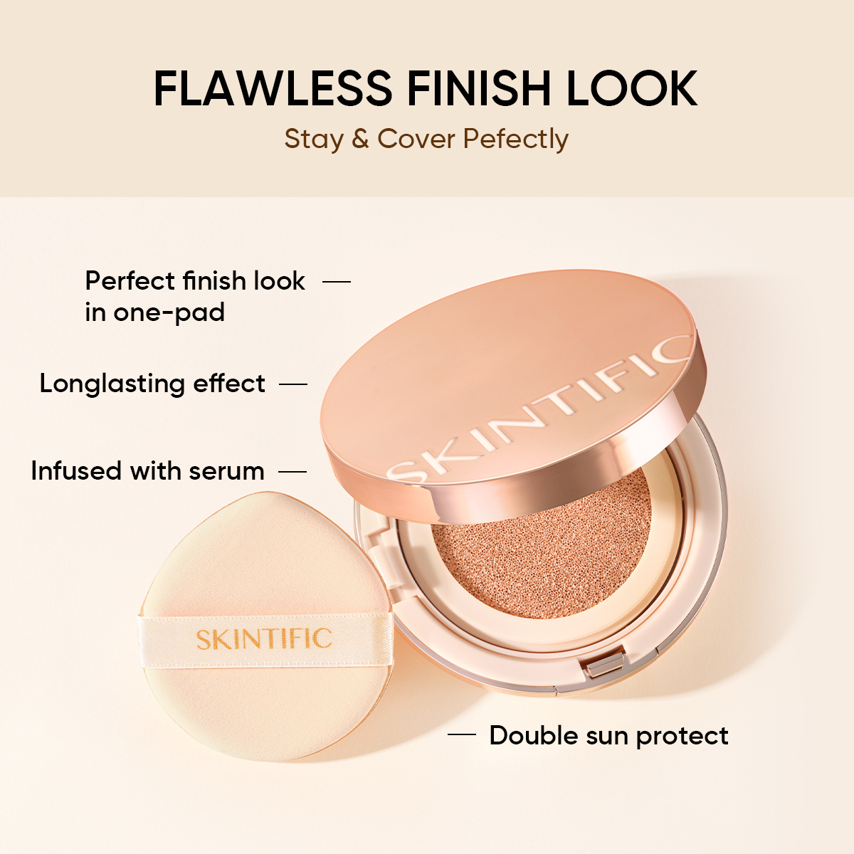 Skintific Cover All Perfect Cushion Full Size - 01 Vanilla