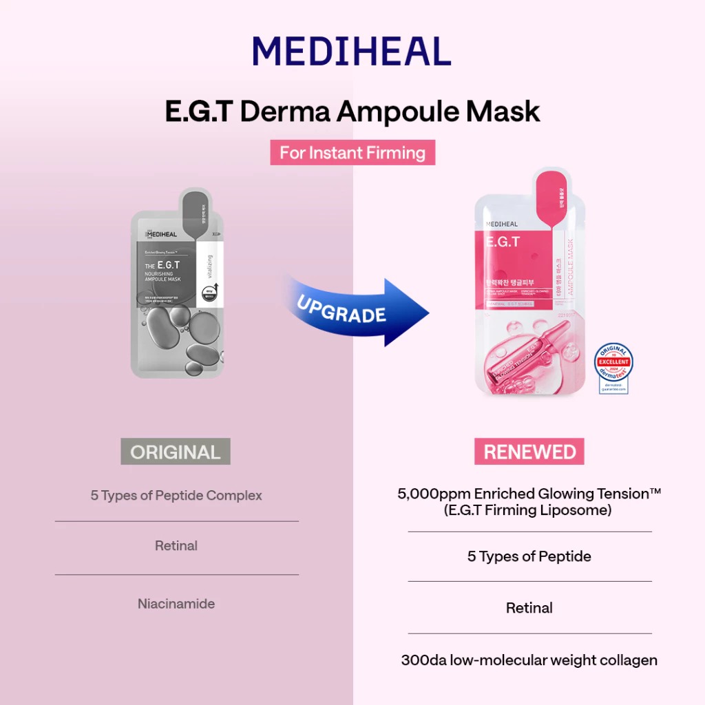 Mediheal Derma Ampoule Mask - E.G.T Volume Shot (Pink)